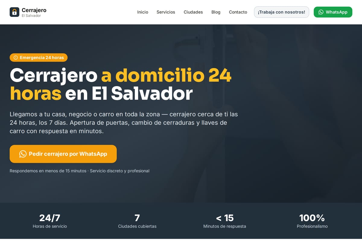 Página web para cerrajería en México